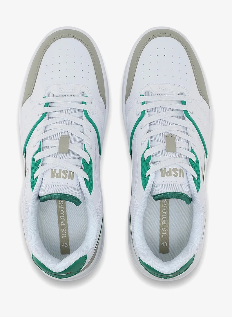 U.S. Polo Assn. white Men's White Low-Top Casual Sneakers – Trendy Design with Superior Comfort and Traction for Men | Best Price UAE